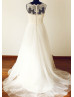 Ivory Eyelash Lace Tulle Romantic Wedding Dress With Decorative Buttons
